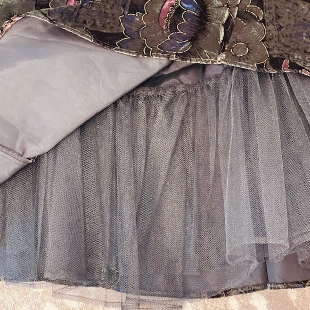 Roberta Vintage 90's Whimsigoth Forest Fairy Crushed Velvet Formal Mini Medium - Picture 10 of 12